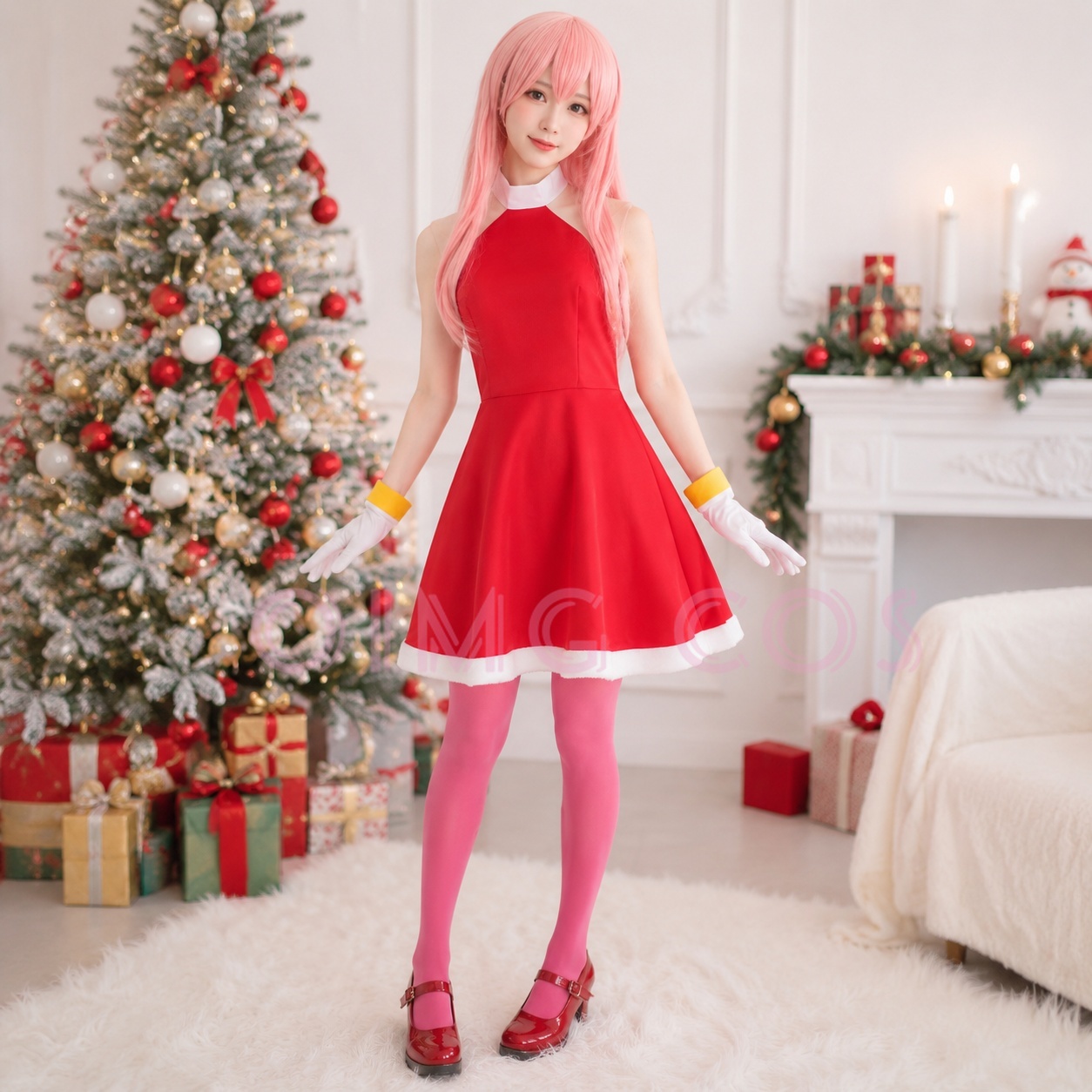 Anime Cosplay Party - Kostum Cosplay Amy Rose Seragam Karnaval