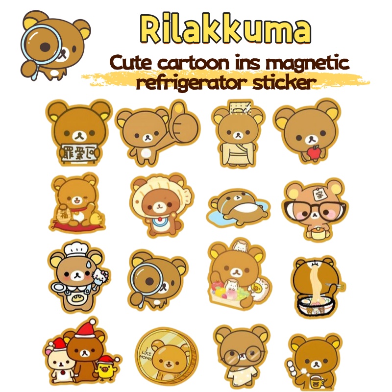 Anime Cosplay Instagram - Stiker magnetik kulkas anime kartun Rilakkuma,