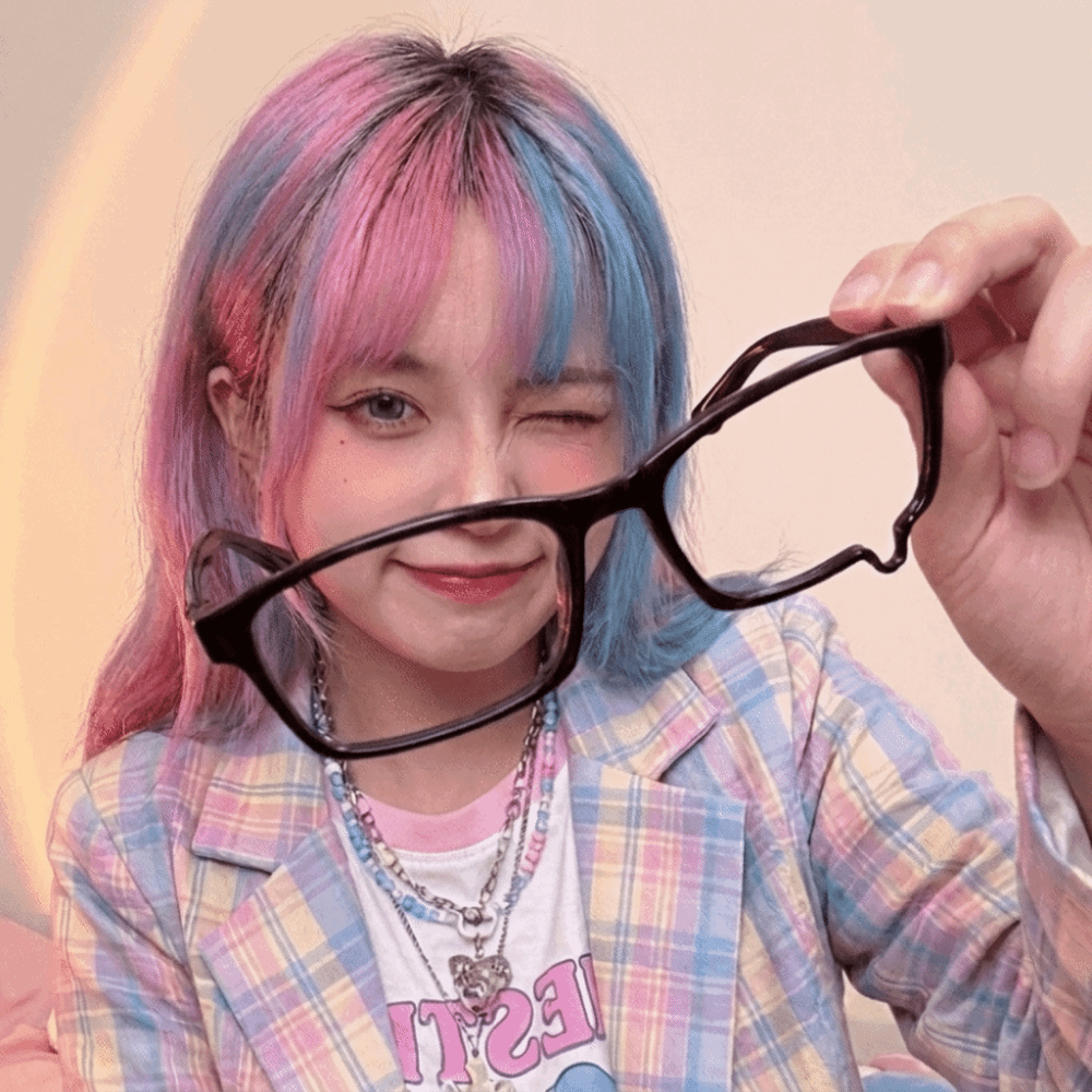 Anime Cosplay Party - Bingkai Kacamata Hitam Kawaii Bentuk Tetesan