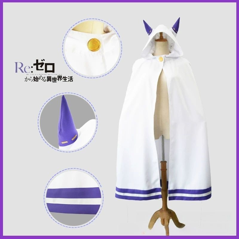 Kostum Cosplay Emilia Re:Zero  - Anime Cosplay Re Zero ulasan dan harga