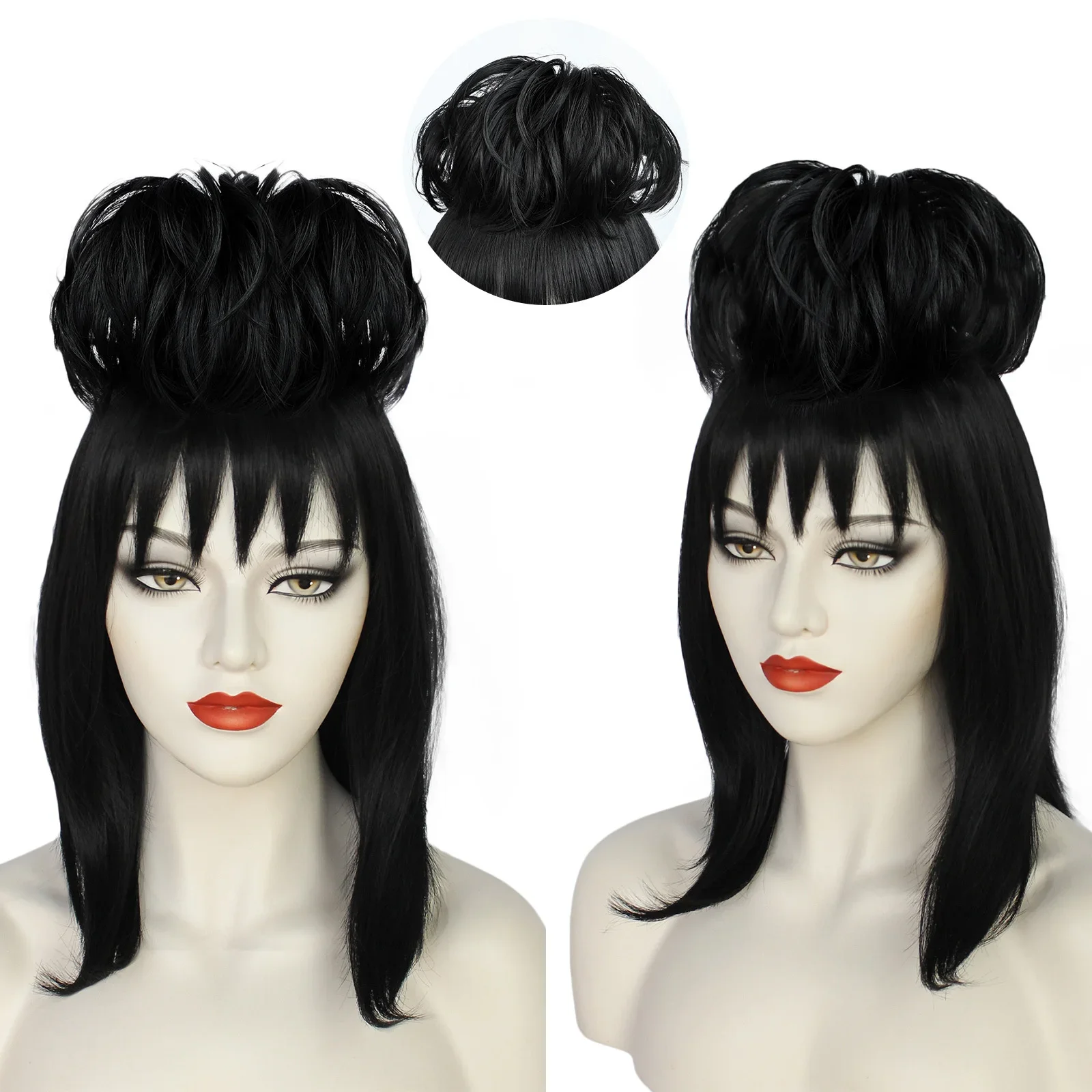 Lydia Deetz Wig Cosplay, akses - Anime Cosplay Girl With Black Hair ulasan dan harga