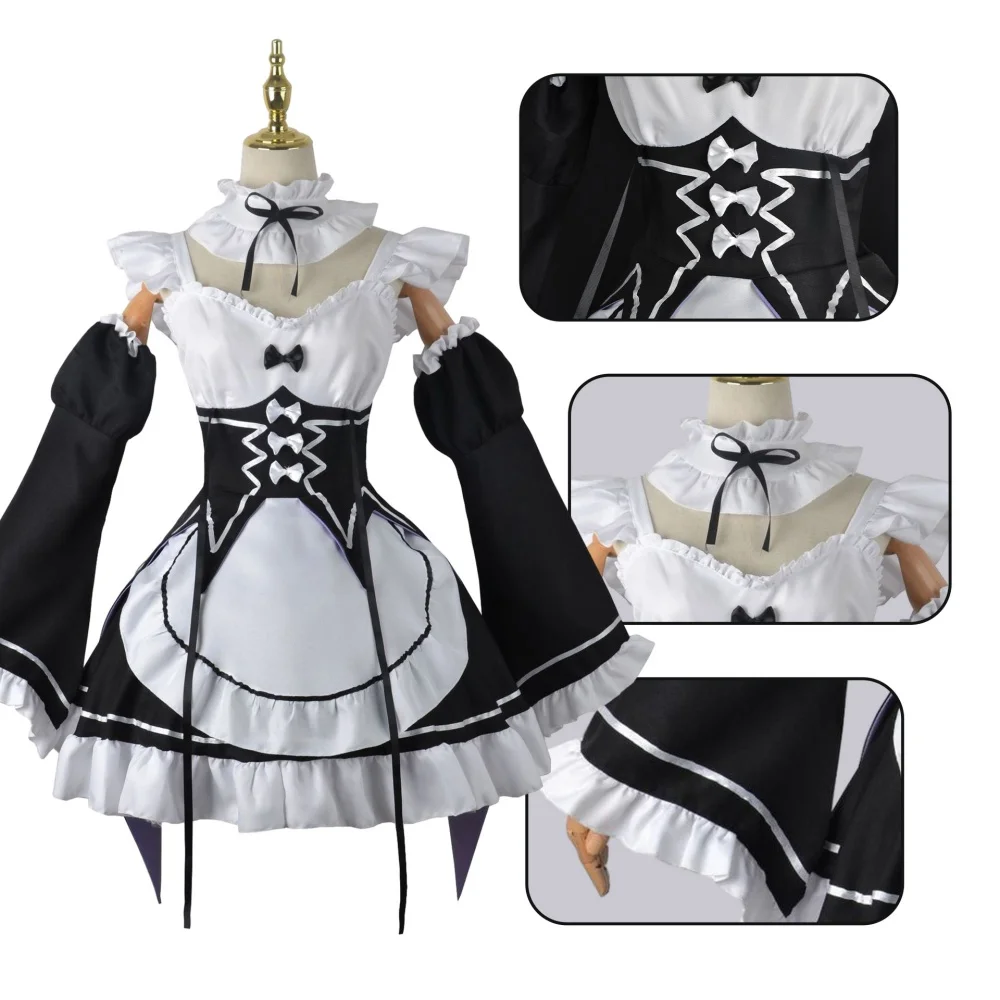 Kostum Cosplay Anime Ram Rem M - Anime Cosplay Re Zero ulasan dan harga